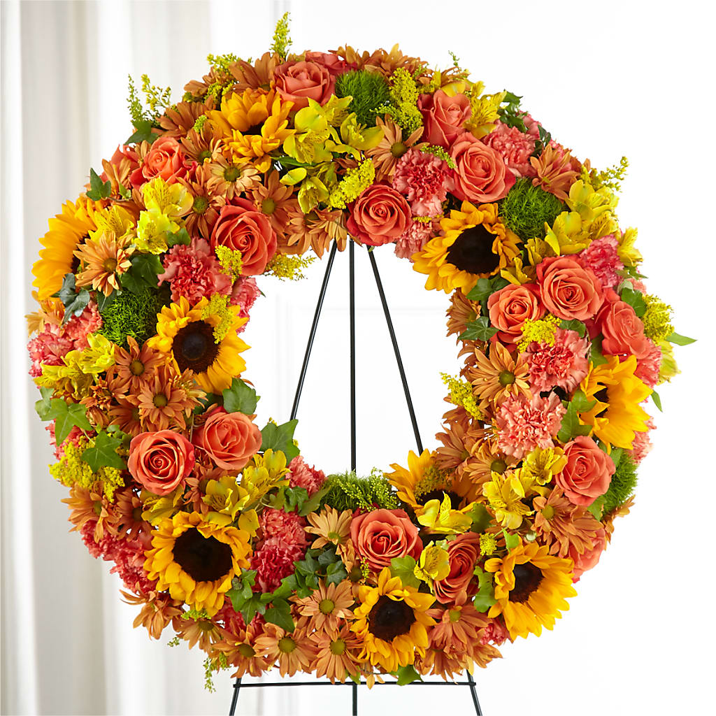 Autumnal Memories Wreath (Standard) – House Of Blooms, Homer Glen IL