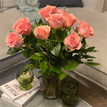 Long Stem Pink Rose Bouquet –  House Of Blooms, Homer Glen IL